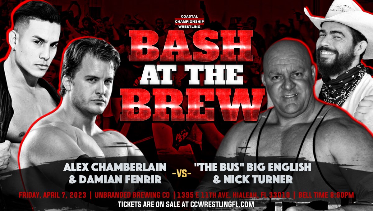 TONIGHT! <a href="/Chamberlain_MC/">Alex Chamberlain</a> &amp; #DamianFenrir Vs. #TheBus &amp; <a href="/WranglerTurner/">Nick Turner</a>! <a href="/UnbrandedBrew/">Unbranded Brewing Co</a> at 8pm in #Hialeah, FL!

Tickets 🎟️ ow.ly/523p50NBG3z