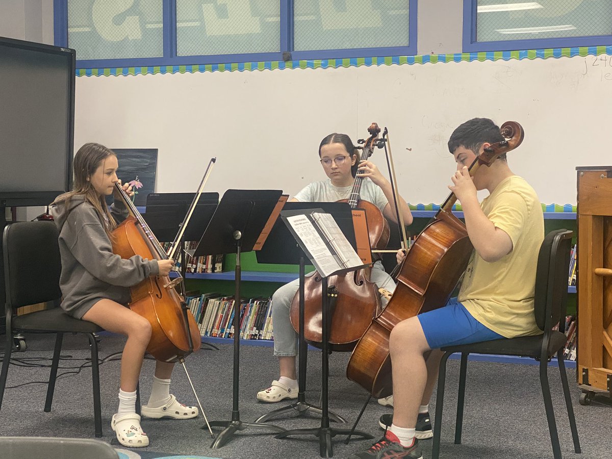 BenoldOrchestra's tweet photo. This week our orchestra classes held two days of performances in the library! Celebrating #AssistantPrincipalsWeek #NationalLibraryDay &amp; #Nationalparaprofessionalsday @BenoldBMS @GeorgetownISD @GISDFineArts https://t.co/B0iCpu640t