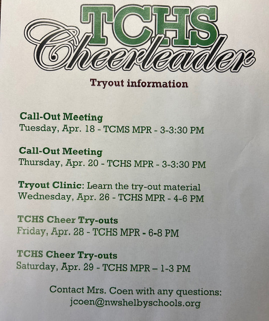 High School Cheerleading Tryout Info-Let's Go Tigers!