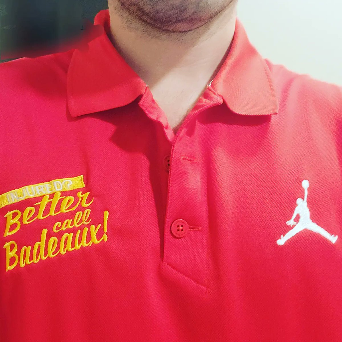 BadeauxLaw's tweet photo. Broke out the Air BCBs to match the home color work jersey today.
We only work half days on Friday but we look damn good doing it.
#BetterCallBadeaux #FreshPairFriday #AirBCBs #JordanLawyer #OFFICIALLYofficial #FriJays #SueDat #FusionReds https://t.co/iR3NMv69pT