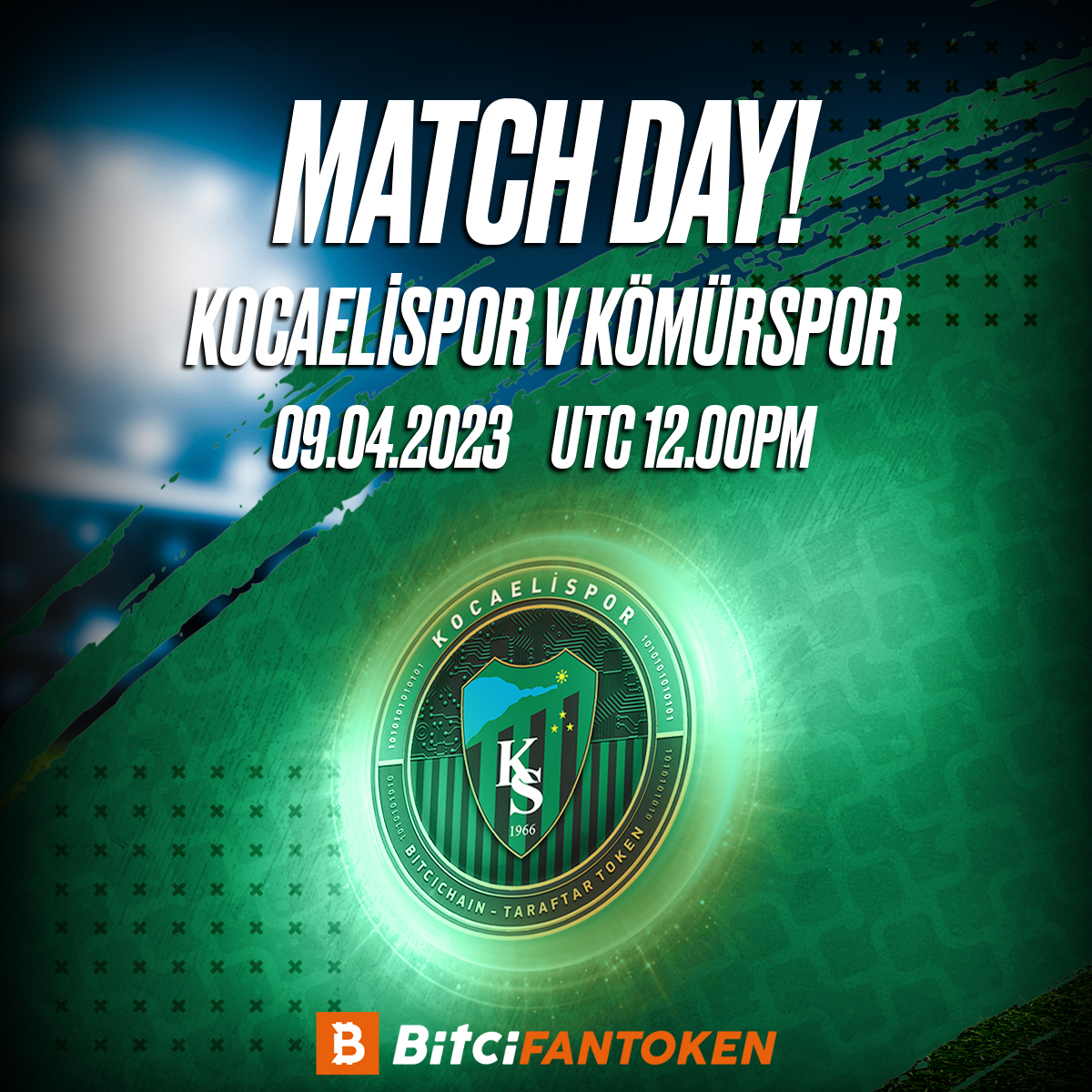 glftglobal's tweet image. 👊Match Day!

Kocaelispor 🆚 Kömürspor

⏰UTC 12.00 PM

Good Luck Kocaelispor!

#Bitci #BitciFanToken #KSTT