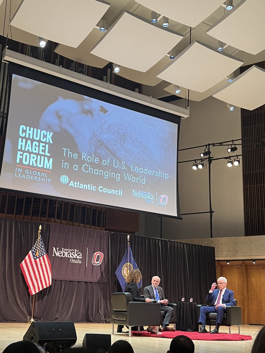 Joey Safchik (she/her) (@joeysafchiktv) on Twitter photo One of my favorite evenings in Omaha.
An inspired discussion between <a href="/GeraldFSeib/">Gerald F Seib</a> & Sec. Chuck Hagel.
My overarching takeaway? A poignant reminder never to take democracy— here or elsewhere— for granted.
Thanks, <a href="/UNOmaha/">University of Nebraska at Omaha</a>! One of my favorite evenings in Omaha.
An inspired discussion between <a href="/GeraldFSeib/">Gerald F Seib</a> & Sec. Chuck Hagel.
My overarching takeaway? A poignant reminder never to take democracy— here or elsewhere— for granted.
Thanks, <a href="/UNOmaha/">University of Nebraska at Omaha</a>!