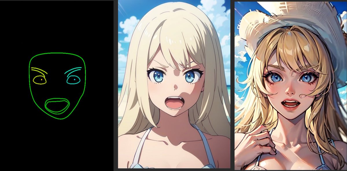 #1 This time I added a face model for the MediaPipeFace controlnet to the openpose bones for Blender #stablediffusion #AIイラスト #ControlNet #Face2img