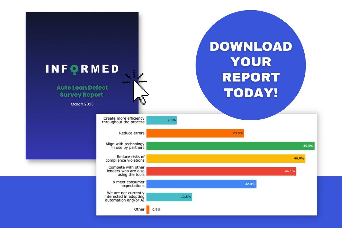 Informed.IQ just released new industry survey report noting effects of #AI and #Automation on #Auto Loan defects. You can get yours here: 

pages.services/lp.informediq.…
