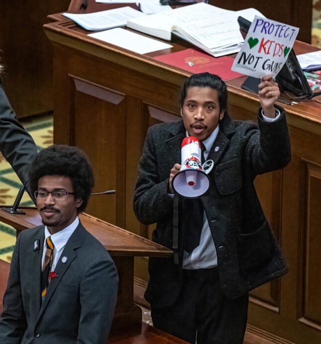 Senator Josh Hawley raised a fist in solidarity with January 6th attackers 

Rep. Paul Gosar posted a cartoon video that depicted the killing of AOC

Rep. Marjorie Taylor Greene posted a video in which she said Nancy Pelosi was a "traitor" who deserved to be executed

George