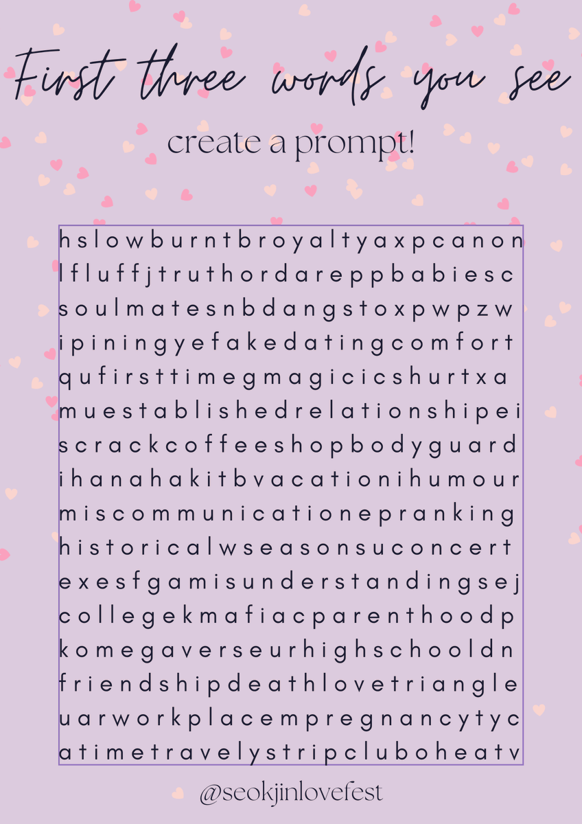 seokjinlovefest's tweet photo. Let's play a game! 🥰

Retweet this with the first 3 words you see to create a Seokjin-centric prompt 🐹✨ https://t.co/HC8WCJ4TQ9
