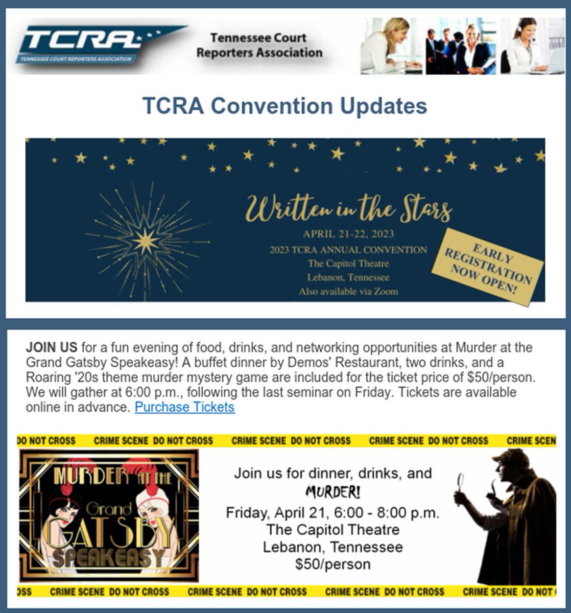 We hope to see you there!  Tickets are available for purchase online.  tinyurl.com/36bkm2z5