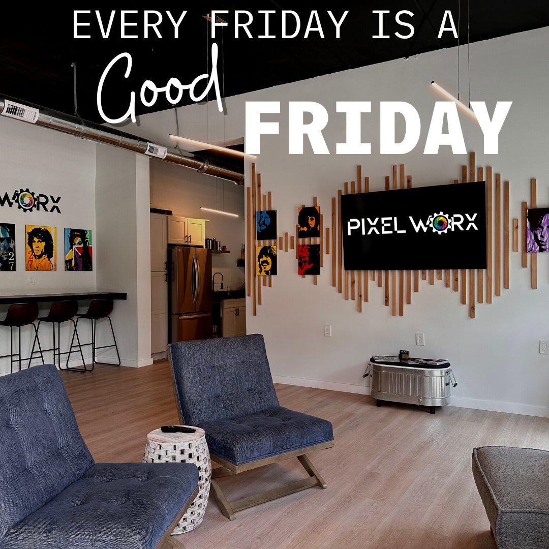 Every Friday is a #GoodFriday at Pixel Worx.

Stop by, take a tour and check us out!

#sharedspace #sharedoffice #podcastibgstudios #photographystudio #remoteworkers