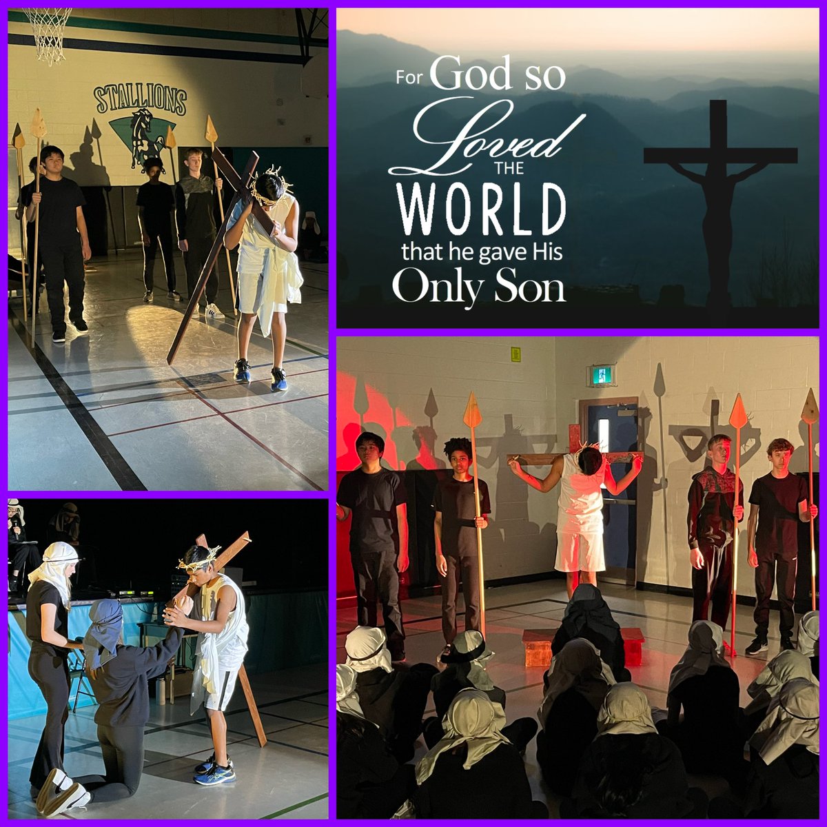 Today, we remember the pain of Jesus through the Stations of the Cross, the “way of the cross.” Proud of my 7&amp;8 Ss for their dedicated performance yesterday for our school community. #dpcdsb