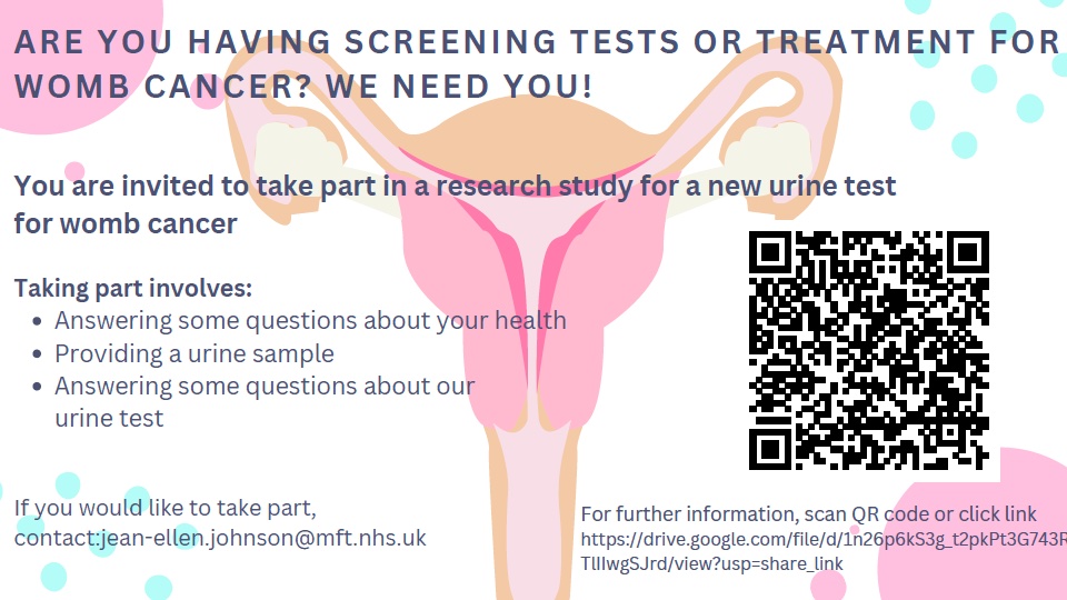 Jean-Ellen Johnson (@drjeanee) on Twitter photo Do you have Lynch Syndrome? You are invited to take part in a research study for a new urine test for womb cancer. #Lynchsyndrome <a href="/LynchSyndromeUK/">Lynch Syndrome UK</a> <a href="/ECTeamSMH/">Team Womb</a> For more information Contact: jean-ellen.johnson@mft.nhs.uk Do you have Lynch Syndrome? You are invited to take part in a research study for a new urine test for womb cancer. #Lynchsyndrome <a href="/LynchSyndromeUK/">Lynch Syndrome UK</a> <a href="/ECTeamSMH/">Team Womb</a> For more information Contact: jean-ellen.johnson@mft.nhs.uk