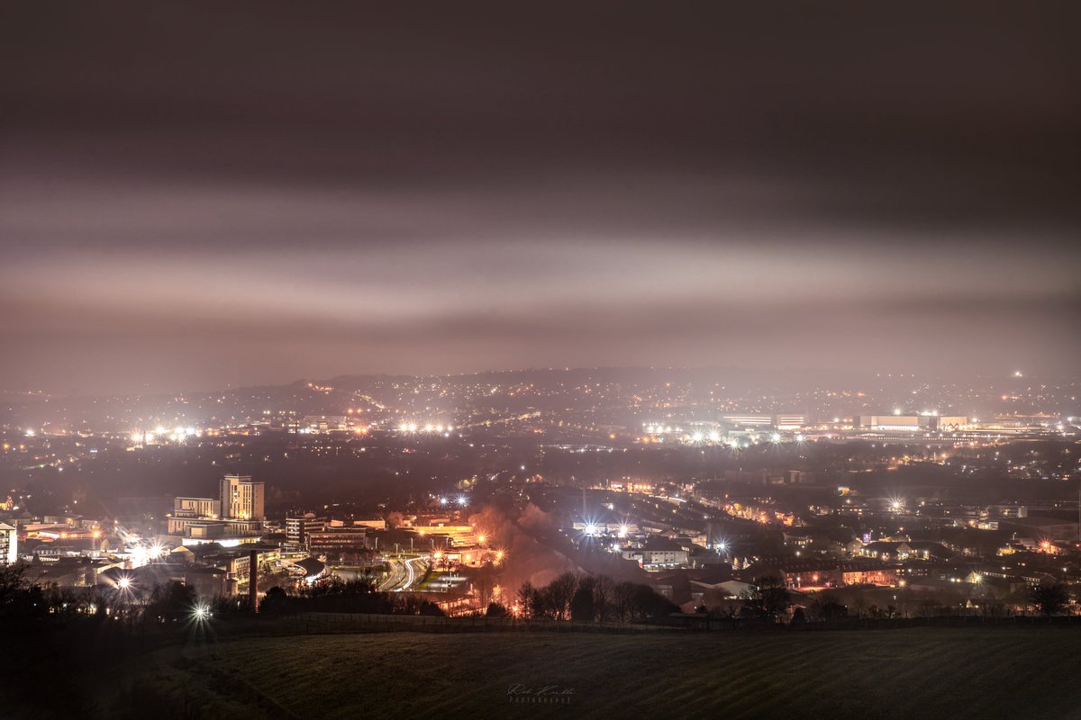 Misty night over Burnley