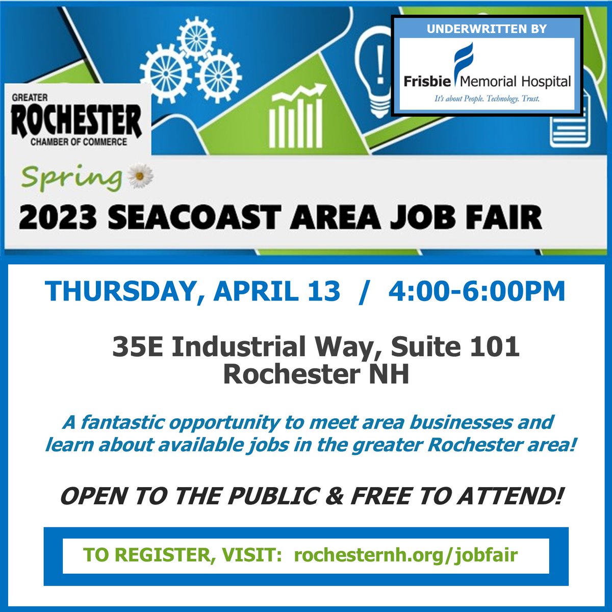 WorkingFields's tweet photo. Job fair season continues! Find us in Rochester next week with the Seacoast's best businesses. Register: https://t.co/5ejuvSJzpZ https://t.co/NSFQI58Igz