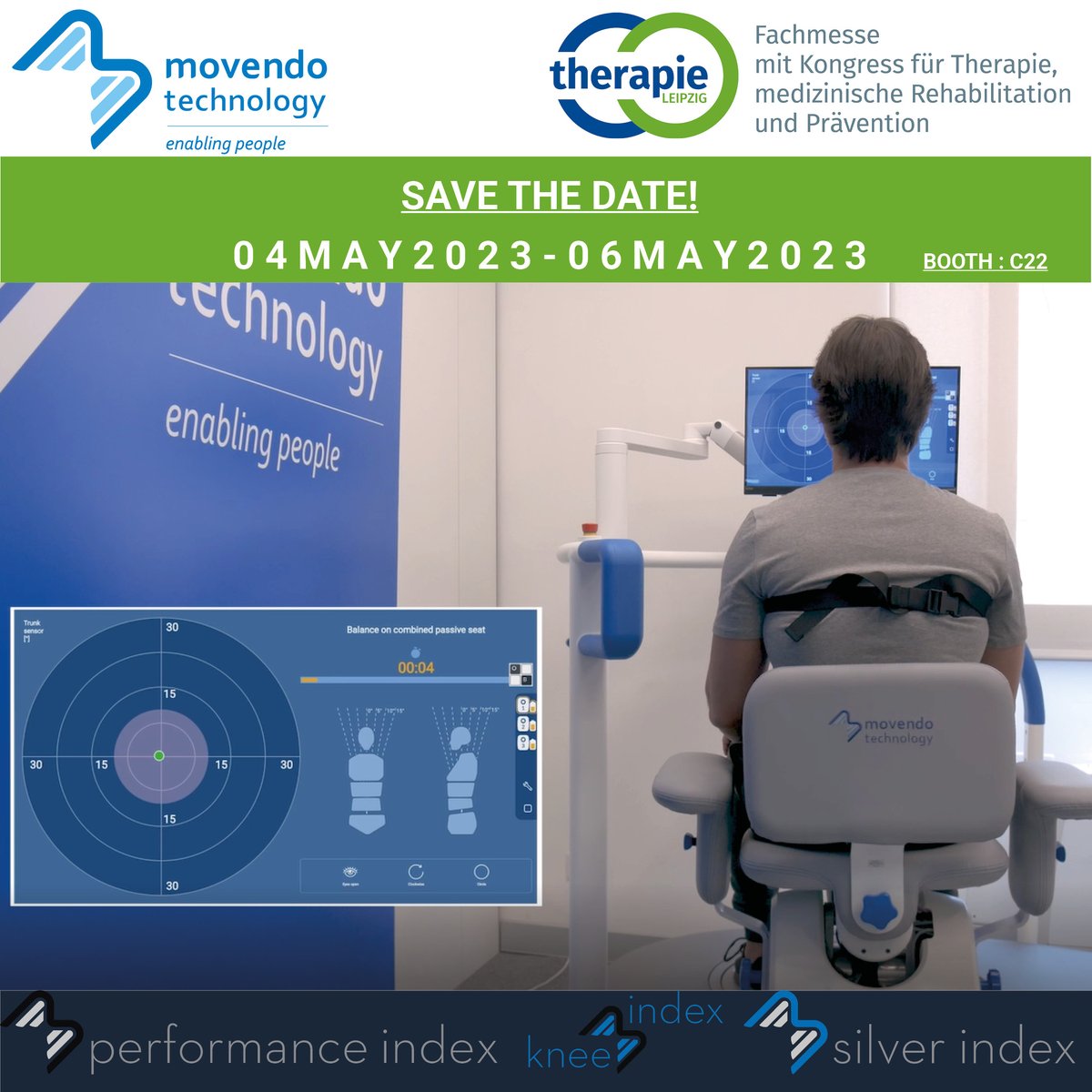 From the 4th May 2023 to the 06th May 2023, Movendo Technology is participating in the therapie Leipzig 2023, Germany, by displaying hunova with live demos.
#hunova #movendotechnology #robotics