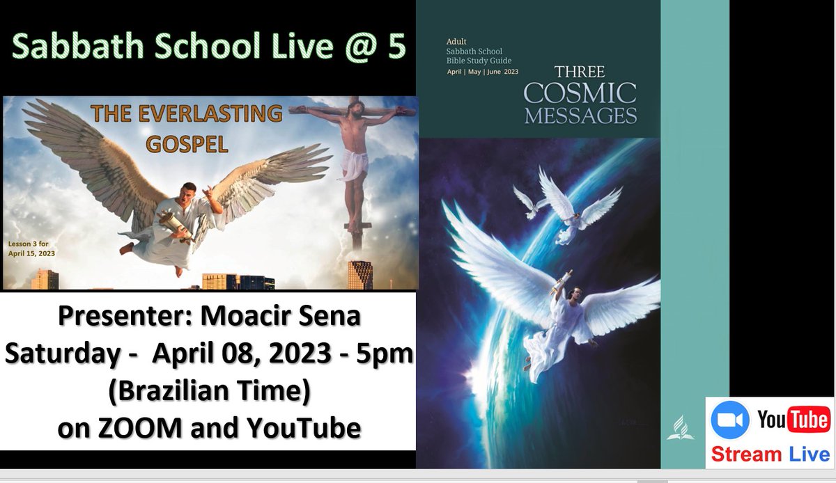 Mo_Americanoid's tweet image. Ebaaa ... amanhã tem English Sabbath School Live @ 5 - combinando o inglês com a Bíblia para o nosso crescimento intelectual e espiritual - participe com a gente - 17h (BRT) no Zoom ou YouTube
#LESAdv #sabbathschool #SabbathSchoolLesson #aprenderingles