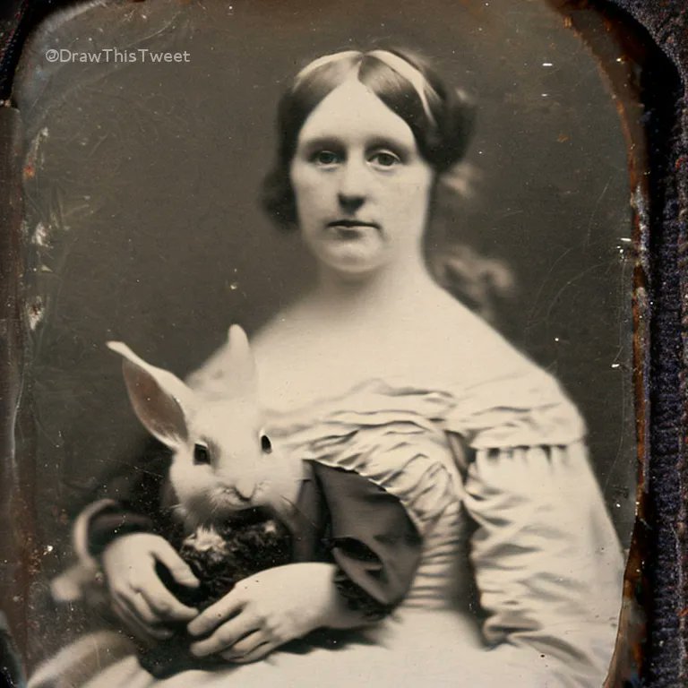 sulahfet's tweet photo. My successful attempts with DrawThisTweet AI image bot.
Daguerreotype photos of Socrates, Jesus, Shakespeare and Alice with the White Rabbit on her lap.
#drawthistweet #AIart #Socrates #Jesus #Shakespeare #aliceinwonderland https://t.co/P42vBIDmH8