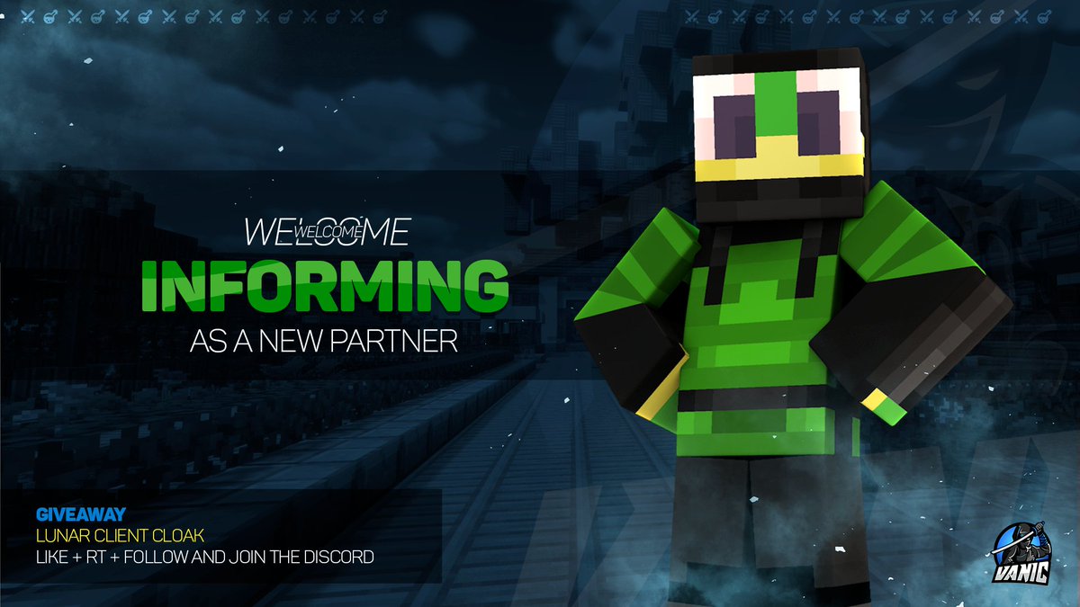 We're happy to announce <a href="/informinggg/">Ryan // informing</a>  as our third set of partners. Please give him a warm welcome to Vanic and the UHC community.

Lunar Client Cloak Giveaway
-Follow <a href="/vanicfeed/">Vanic Network</a>
-Follow <a href="/informinggg/">Ryan // informing</a> 
-Like + Retweet
-Join our discord (discord.gg/vanicmc)
- Tag one friend!