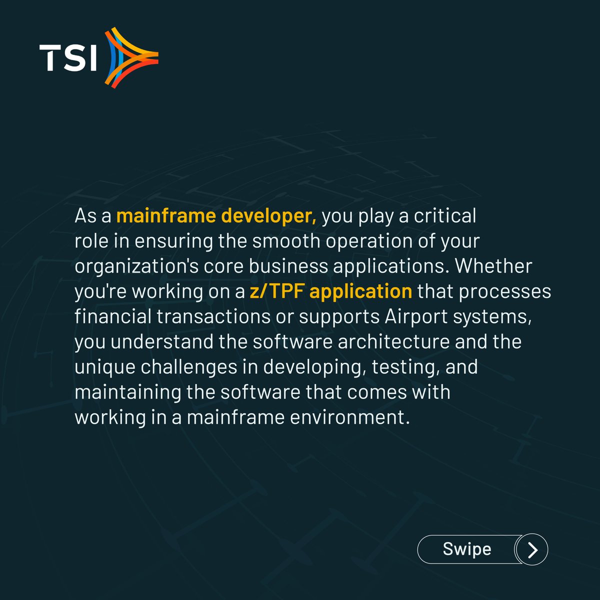 TPFSoftware's tweet image. As a #MainframeDeveloper, staying up-to-date with the latest #technologies and best practices is crucial for success.
Many people assume that #MainframeTechnology is outdated and no longer relevant, but this couldn't be further from the truth.
#Developers #Programmers #Coders