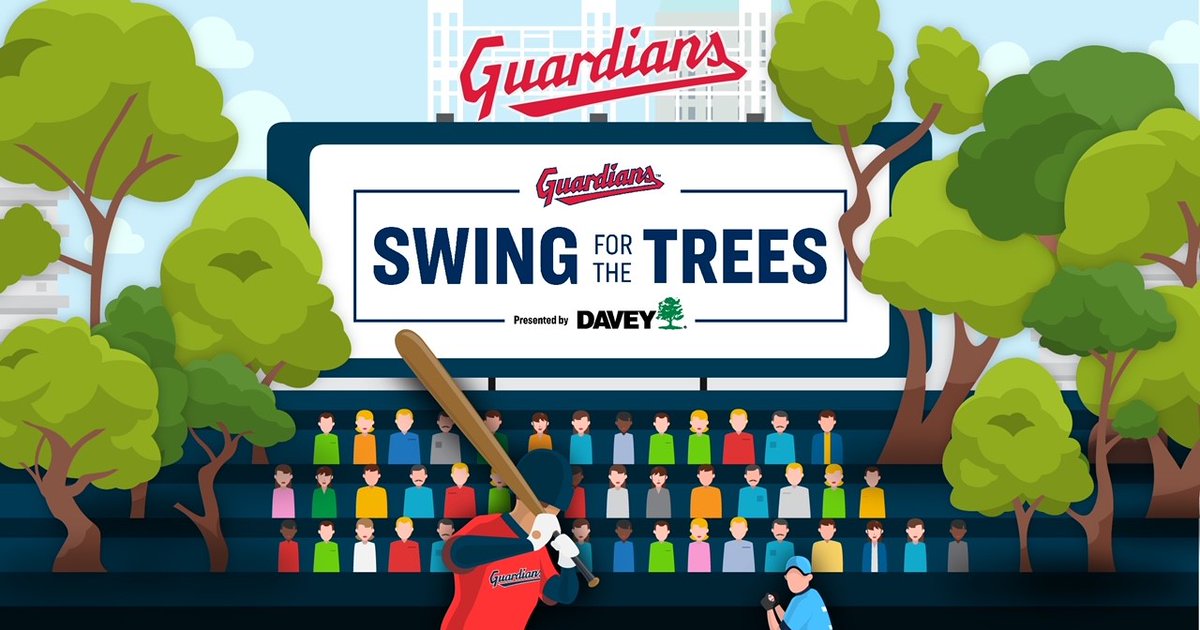 Today's the <a href="/CleGuardians/">Cleveland Guardians</a> home opener! We're excited, b/c that means the #SwingfortheTrees program officially kicks off today. One tree will be planted in #CLE for every home run hit at regular season home games by a Guardians player. More home runs ⚾ = More 🌳's! #ForTheLand
