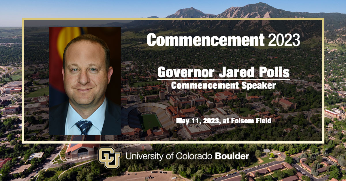 At the invitation of CU Boulder’s Senior Class Council, <a href="/GovofCO/">Governor Jared Polis</a> will deliver this year’s commencement speech at the University of Colorado Boulder, with the ceremony taking place May 11 at Folsom Field.
Read more: bit.ly/3mdwZoE
#ForeverBuffs | #CUBoulder