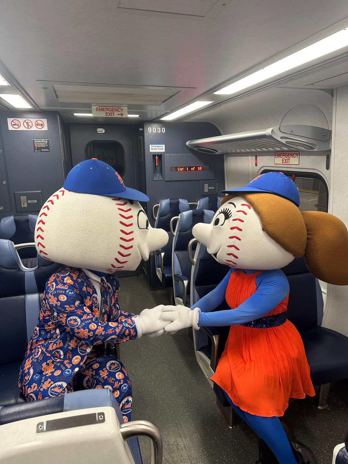 Mr. Met on X: Taking the @LIRR to the game with @mrsmet! 🚆 #LGM   / X