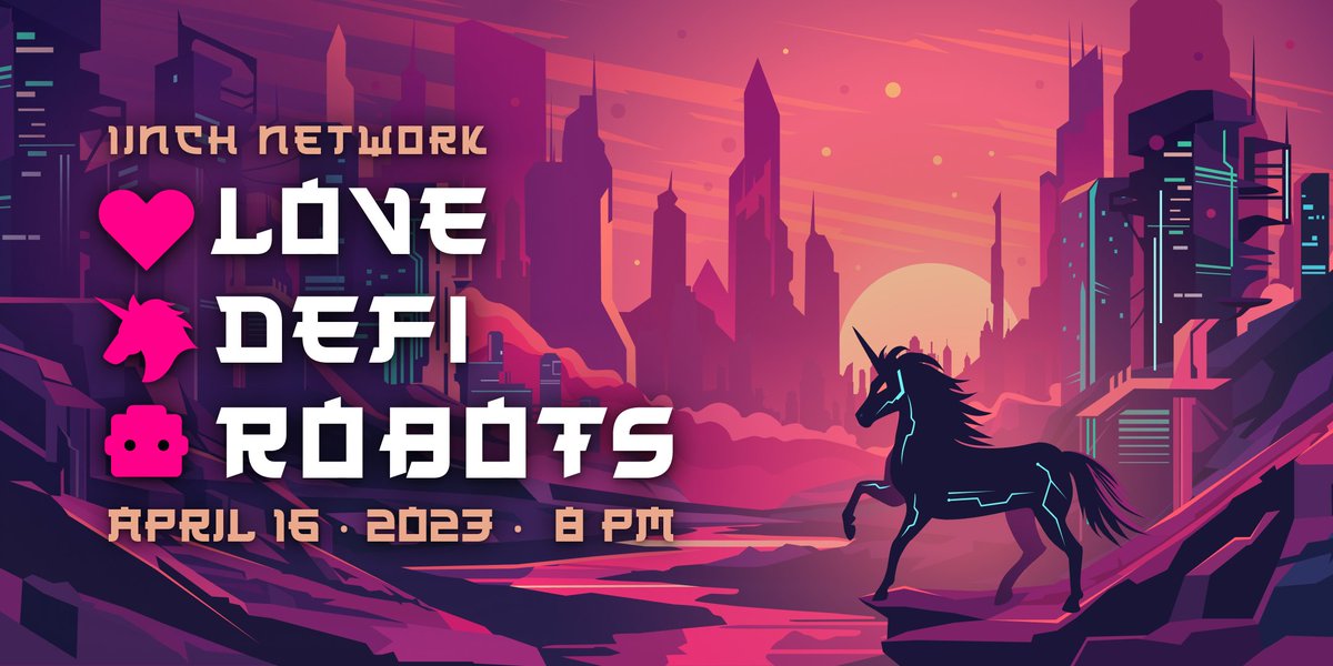 1inch's tweet photo. Join the Love.DeFi.Robots ๐ค party hosted by #1inch in Tokyo during the @ETHGlobal!
It will take place on April 16th at 8 pm at Bank30. Be ready for games, music and happiness! ๐ค
๐๏ธ To get a free ticket, join the 1inch Party People group: https://t.co/pMrPSHsBH1
#1inchEvents https://t.co/lvth027Vib
