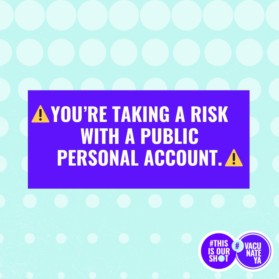Having a public personal account opens you up to doxxing. If you choose to keep your personal account public, take precautions to hide information about your location, family, or anything you wouldn’t want shared across the internet. Be safe rather than sorry. #ThisisOurShot