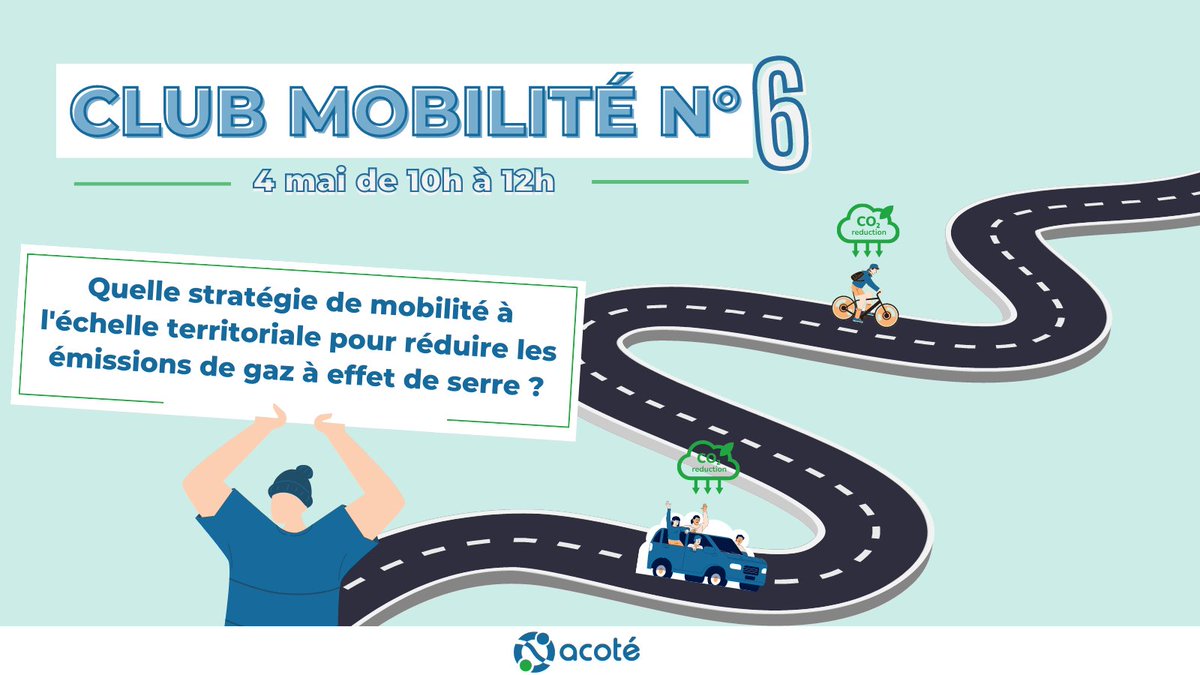 [Evènement] Club Mobilité n°6 : "Quelle stratégie à l'échelle #territoriale pour réduire les émissions de gaz à effet de serre ?"

📅 Quand ? Le jeudi 4 mai à 10h

👉Plus d'infos &amp; inscriptions : acote-covoiturage.fr/agenda/club-mo…