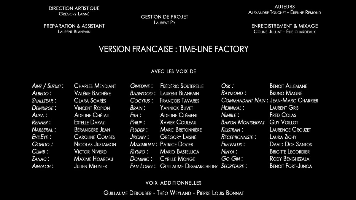 Carton de doublage de la série "Overlord IV" sur <a href="/ADNanime/">Animation Digital Network</a> dirigé par <a href="/GregLaisne/">Grégory Laisne</a> 

Avec <a href="/clarasoarespro/">Clara Soares</a> @adeline_chetail <a href="/EstelleDarazi/">Darazi Estelle</a> <a href="/Victor_Niverd/">Victor Niverd</a> <a href="/Max_Hoareau/">Maxime H.</a> <a href="/SouterelleF/">Souterelle Frédéric</a> <a href="/L_Blanpain/">Laurent Blanpain</a> <a href="/LoloGris/">Laurent Gris</a> <a href="/colas_fred/">Fred Colas</a> <a href="/LecordierB/">Brigitte Lecordier</a> <a href="/Benoit_Fort/">Benoît Fort-Junca</a>