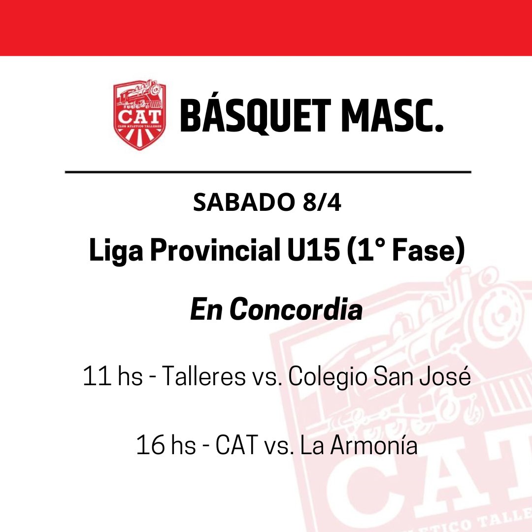 📆 AGENDA DEPORTIVA

Debido a la Semana Santa, estos días tenemos escasa actividad deportiva para nuestros equipos. 

🏀 El representativo U15 de básquet masculino jugará en Concordia la Primera Fase de la Liga Provincial.

#TalleresParana #UnClubUnaFamilia