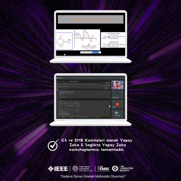IEEE YTU Computer Society ve Engineering in Medicine and Biology Komiteleri olarak gerçekleştirdiğimiz Sağlıkta Yapay Zeka workshopumuzu tamamladık. Değerli eğitmenlerimize teşekkür ederiz.