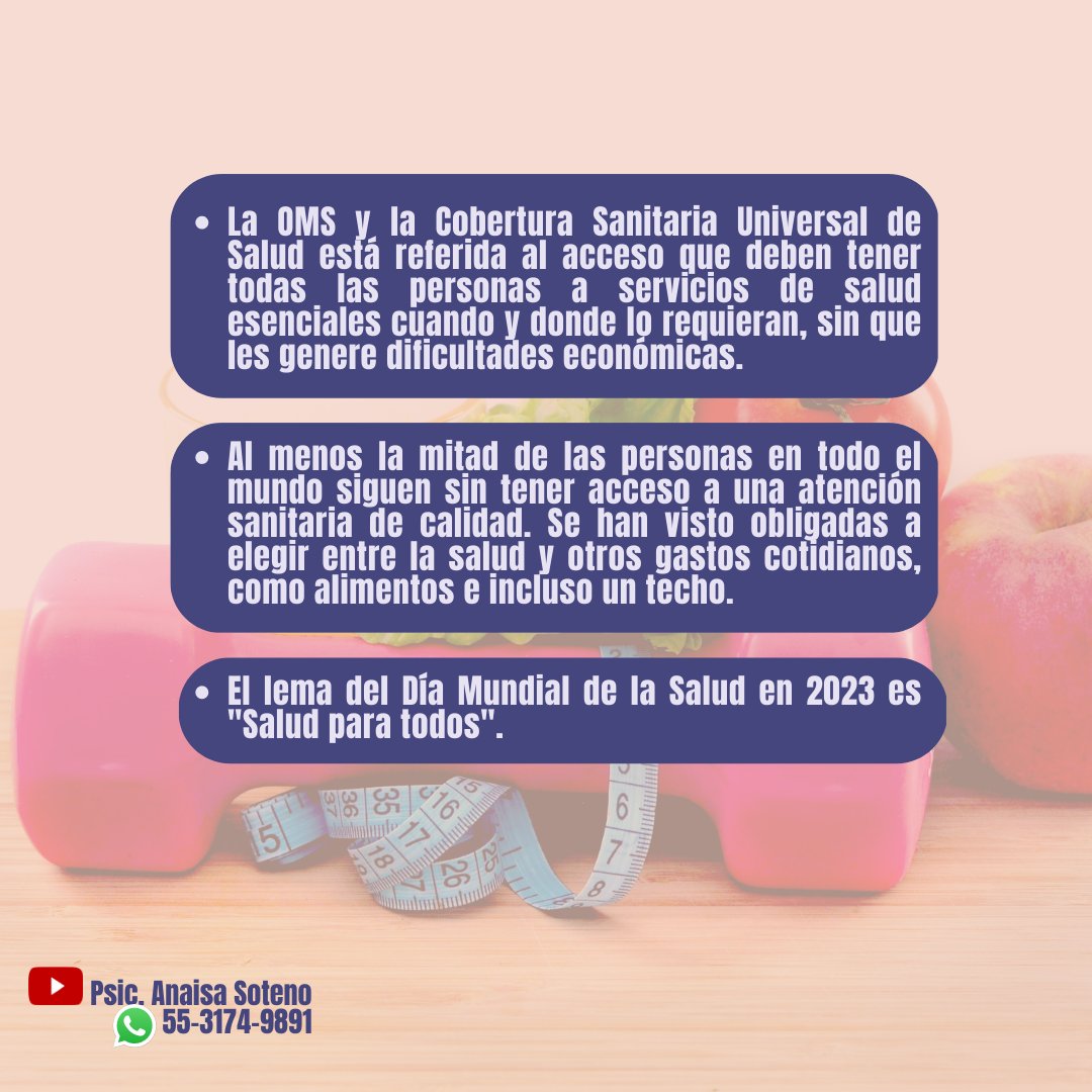 El 7 de abril se celebra el #DíaMundialDeLaSalud, en reconocimiento a la salud como un derecho básico y universal, así como fomentar el acceso a la atención sanitaria de calidad en todas las regiones del mundo.
#PorUnMundoMasJusto #UnFuturoMásSaludable #SaludParaTodos #WHO75.