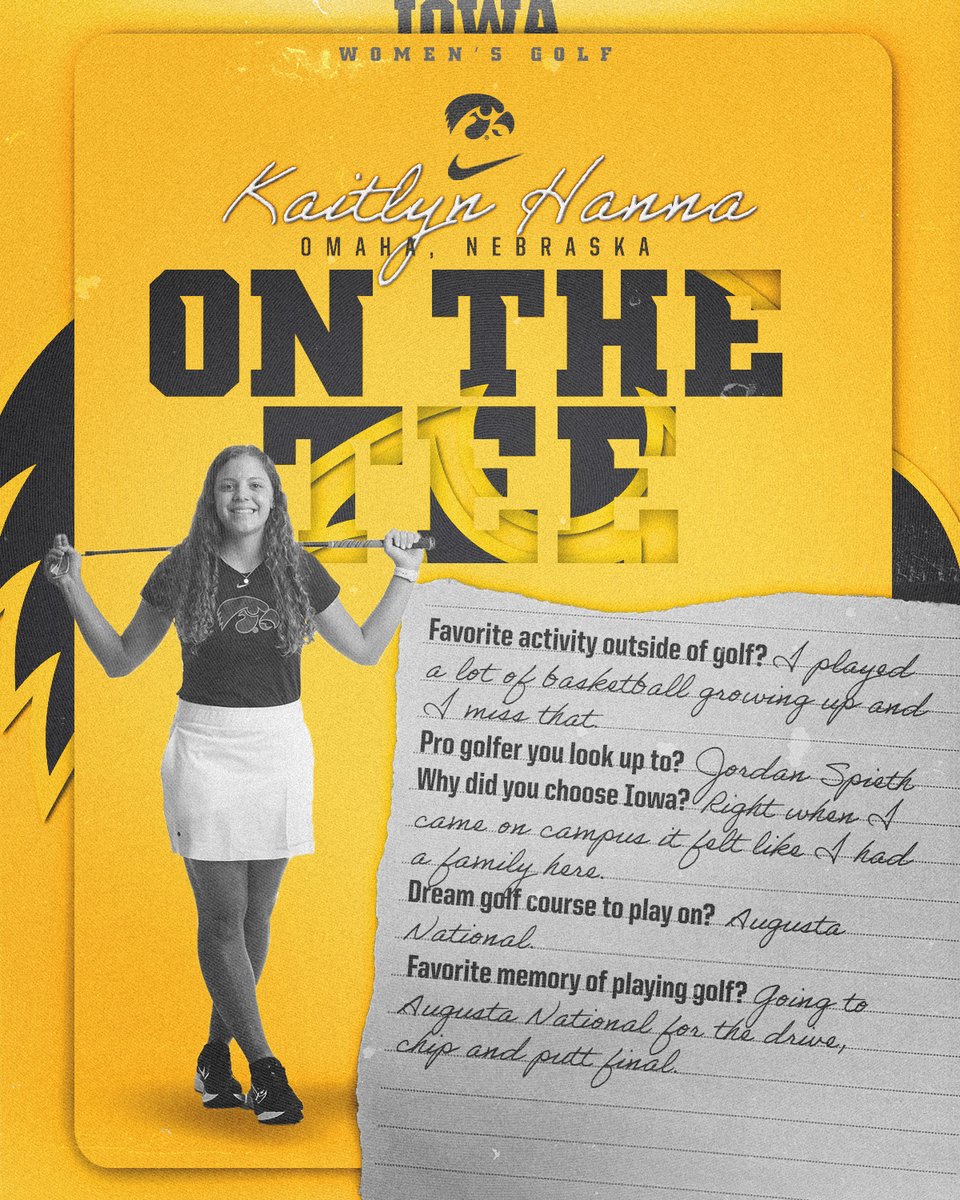 She loves swinging golf clubs and shooting hoops.

Kaitlyn Hanna is on the tee.

#Hawkeyes