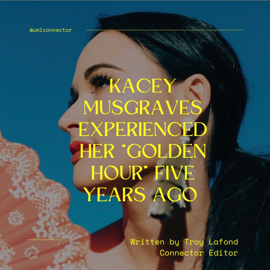 Kacey Musgraves experienced her “Golden Hour” five years ago . 

📱Click link below to read!

📸 (Photo courtesy of The Guardian) “‘Golden Hour’ has left behind an award-winning legacy that is sure to be a sign of the album standing the test of time.

umlconnector.com/2023/04/kacey-…