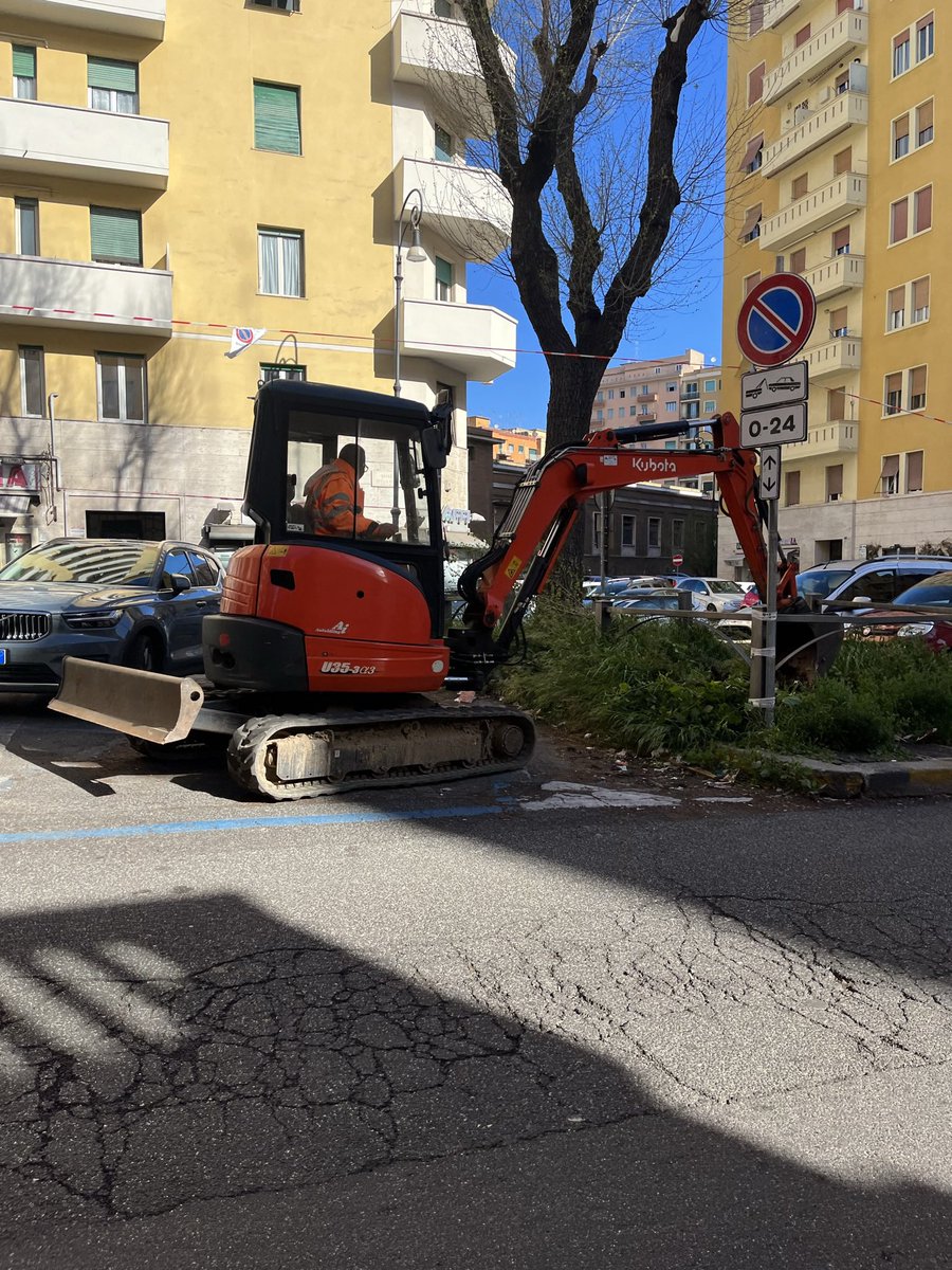 margio__g's tweet photo. Sono iniziati su #VialeIppocrate i lavori di deceppamento degli #alberi abbattuti due estati fa; al deceppamento seguirà la messa a dimora di 31 nuovi #olmi grazie ai fondi stanziati dall’AssembleaCapitolina a seguito dell’emendamento firmato da @valerio_casini e @FraLeoncini https://t.co/gWw8W208BN
