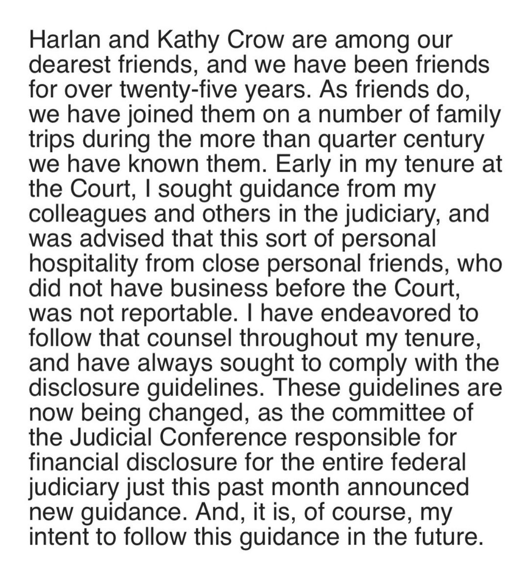 BREAKING: After getting caught red-handed, Supreme Court Justice Clarence Thomas releases the most pathetic excuse you will ever hear.

Apparently he thinks what he did is OK because Harlan Crow was “a friend.” Apparently it’s OK because he conferred with his colleagues (probably