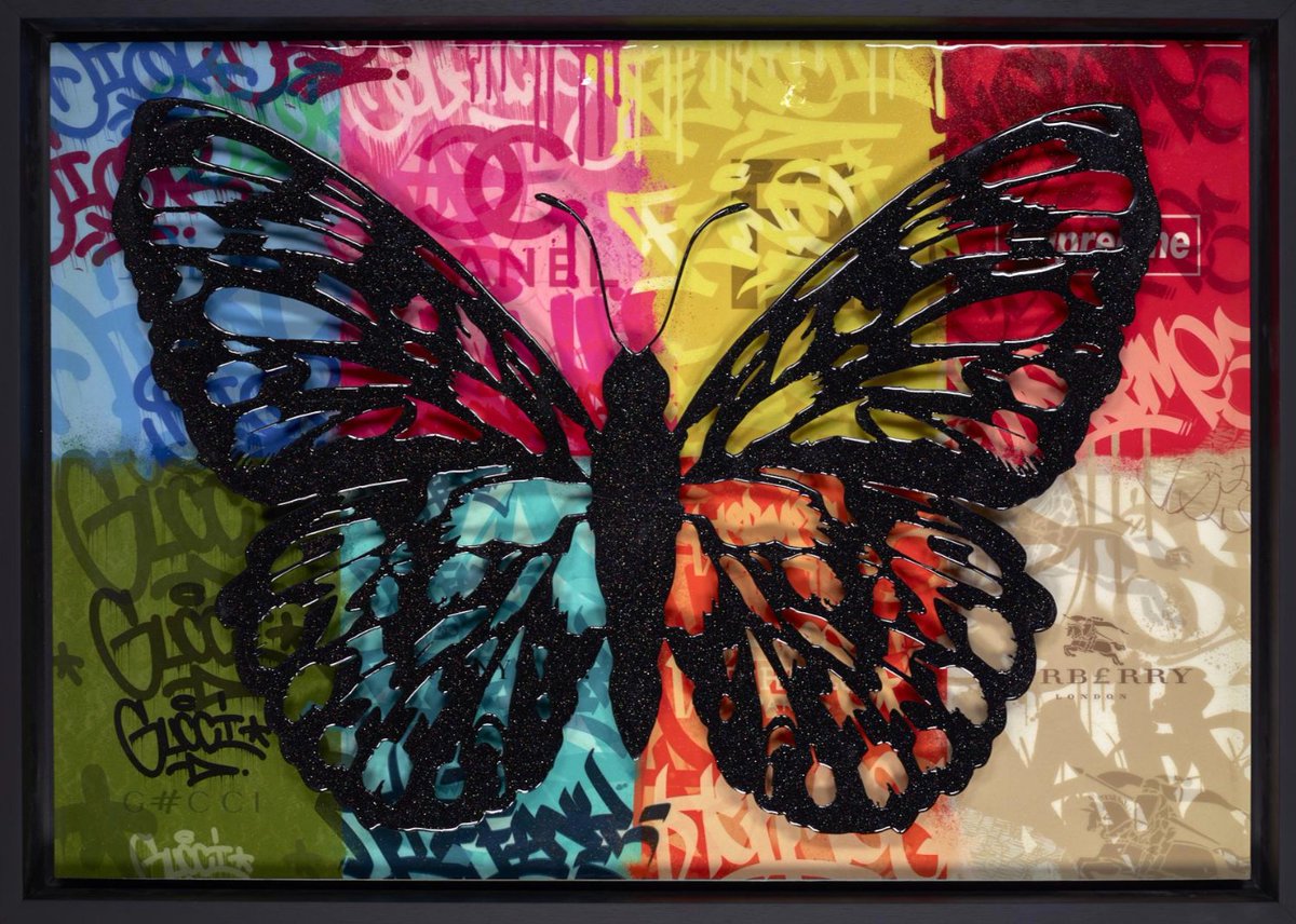 SOLD! 'Wings of Love' from the new <a href="/Dan_Pearce_Art/">Dan Pearce</a> collection! The butterfly is like a sculpture on the vibrant backdrop! Click to see the full collection: theacorngallery.co.uk/collections/da… #art #artist #artwork #gallery #delivery #fromyorkshiretoyou #butterfly #colour #love @smallbizutd