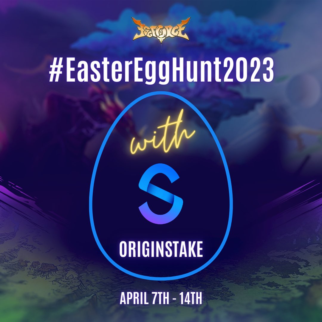 .<a href="/EggForceNFT/">EggForceNFT</a> x <a href="/OriginStake/">OriginStake</a>: #EasterEggHunt2023

It's Hunting time, everyone!

3 only - Super rare - <a href="/OriginStake/">OriginStake</a> LABELLED EGG

Grasp them by:
✅Follow both Twitters
✅Like, QT/RT
✅Cmt: Proof that you're staking >1794 CSPR with us
✅Mint Eggs from Apr 9th - 14th