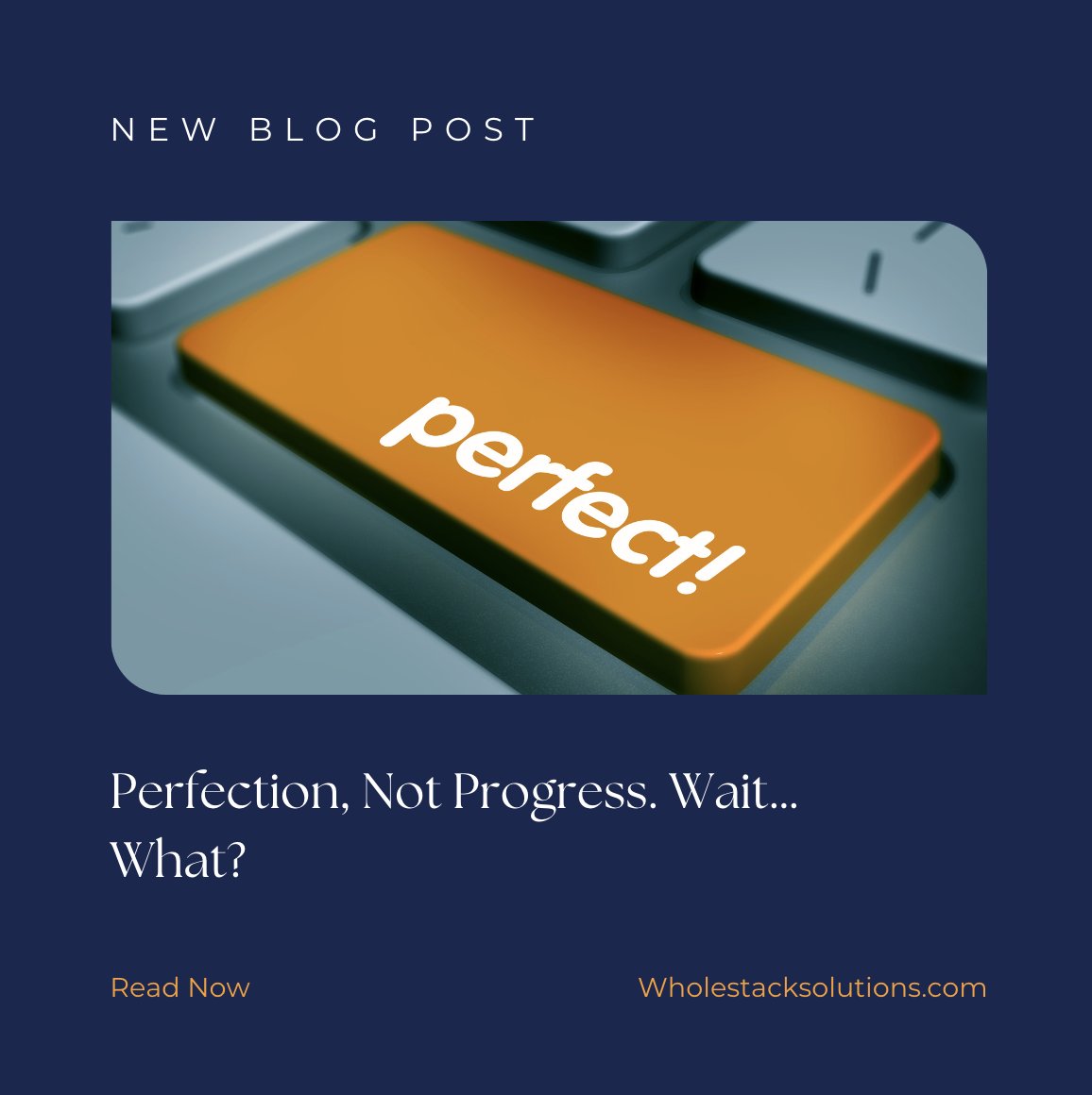wholestack's tweet image. Striving for perfection can be paralyzing. Learn why embracing progress over perfection can help you achieve your goals in our latest blog post. #WholeStackSolutions #ProgressOverPerfection

wholestacksolutions.com/blog/perfectio…