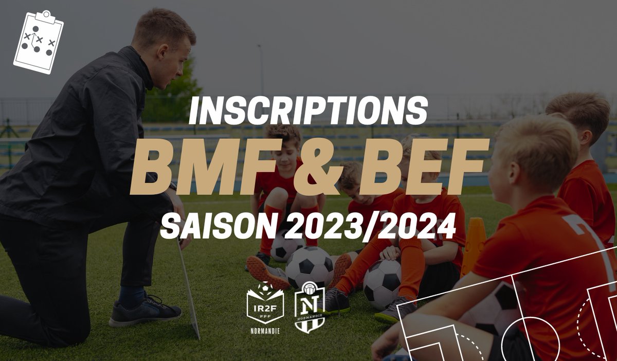 Les inscriptions pour les formations BMF, BMF en apprentissage, BEF et BEF en apprentissage sont désormais ouvertes.
Attention, tous les dossiers devront être retournés avant le 25 avril 2023 ⤵️
normandie.fff.fr/.../inscriptio…
