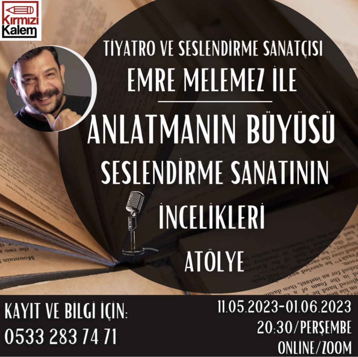 Kırmızı Kalem Edebiyat, Storytel’in usta sesi, tiyatro sanatçısı Emre Melemez ile Anlatmanın Büyüsü ve Seslendirme Sanatının İncelikleri başlığıyla şahane bir çalışma başlatıyor. 
Bekleriz. 

instagram.com/reel/CqvQf47sH…