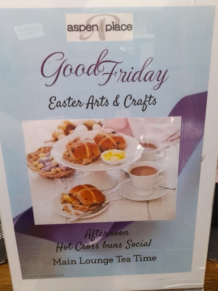 AspenPlaceCare's tweet photo. It's Good Friday...Hot Cross buns anyone? https://t.co/e3jeZevmyi