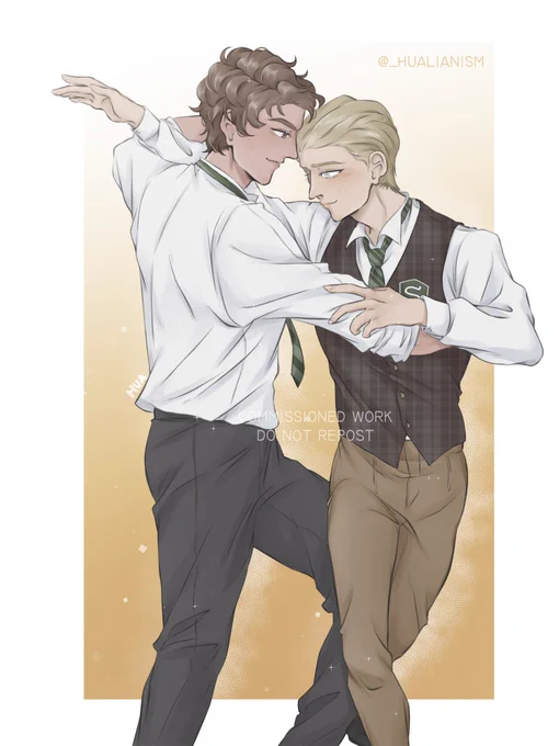 Sebastian and Ominis tango dancing commission for  !! thank youu#HogwartsLegacy #sebastiansallow #ominisgaunt #artcommission 