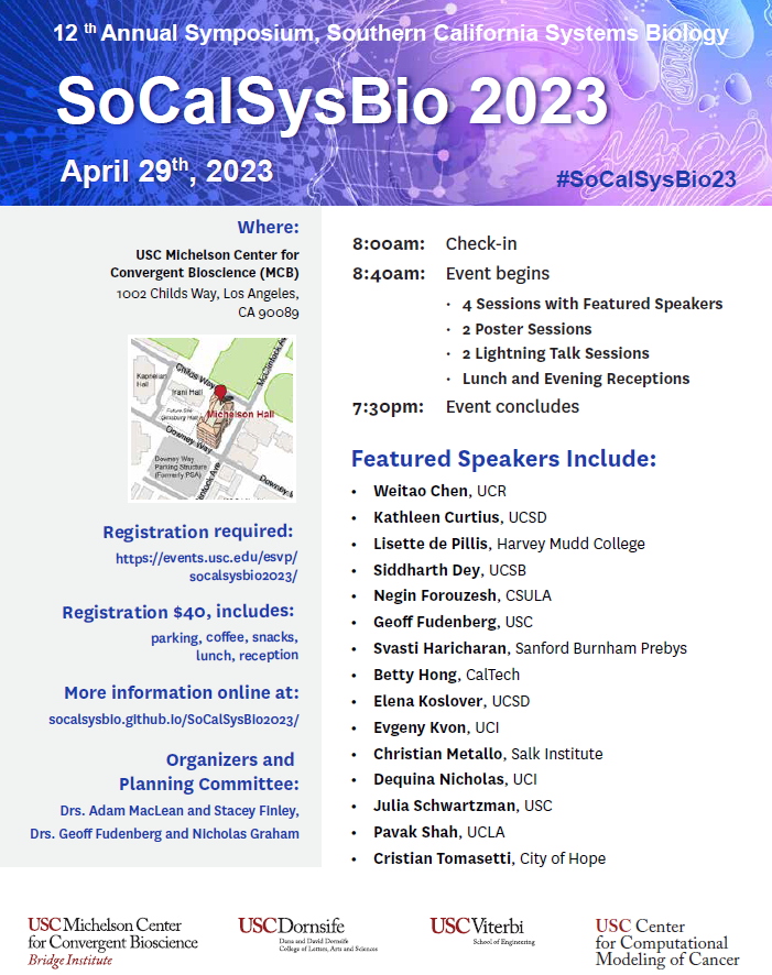svastiharichar1's tweet photo. Excited to be speaking at #SoCalSysBio23 in a few weeks. It's a great way to build community and network for trainees in Southern California. Register today (or else definitely before the 15th). A few fee waivers available still. https://t.co/By7WhmYHKe https://t.co/IuTzTRFj55