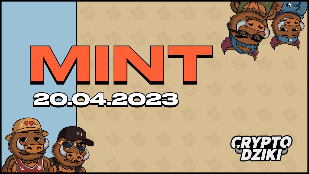 #GyM

💥MINT DZIKÓW + KONKURS 💥

📅20 kwietnia 2023 - więcej info o tym jak to będzie wyglądało na naszym Discordzie (link w bio)

🥳Z tej okazji rozdajemy 15 WL na Dzika

📜Zasady

Daj LIKE, RT i w komentarzu wstaw dowód, że dołączyłeś do naszego Discorda😎

⌛️Deadline do 14.04