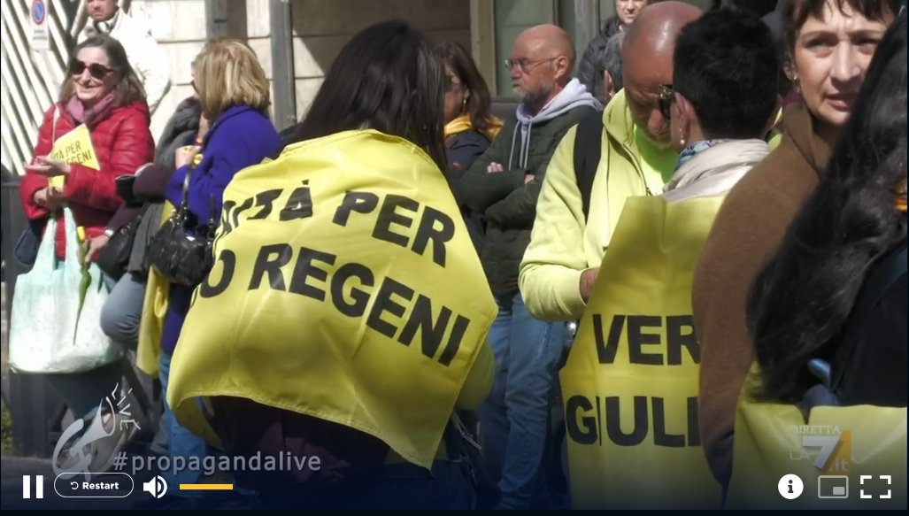 anche oggi e fino a quando non ci sarà #VeritàeGiustiziaperGiulioRegeni 
La scorta mediatica di #propagandalive