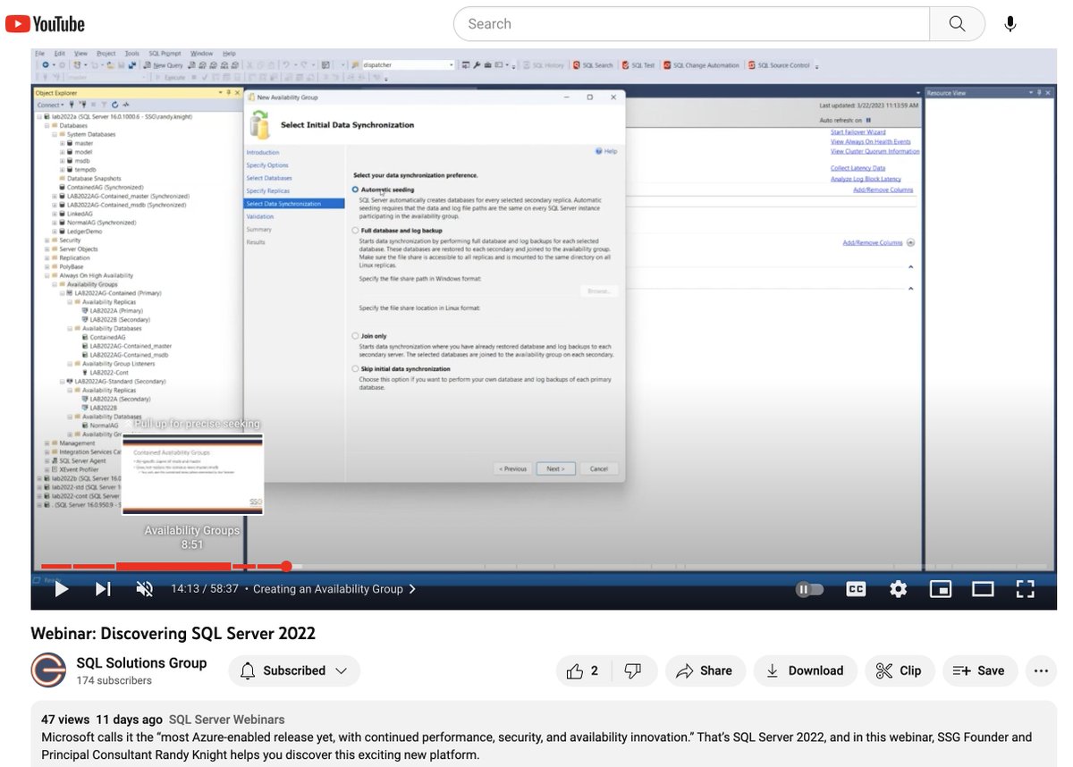 SQLGroup's tweet photo. Missed one of our free webinars? No worries, you can watch them for free anytime on our youtube channel!  https://t.co/OC2eU5ppF0

#sql #learnsql #sqlwebinar #data #database #sqltraining #sqlserver2022 #indexingsqlserver #learnsqlserver #sqlcommunity #sqlfam https://t.co/ihieE51poQ