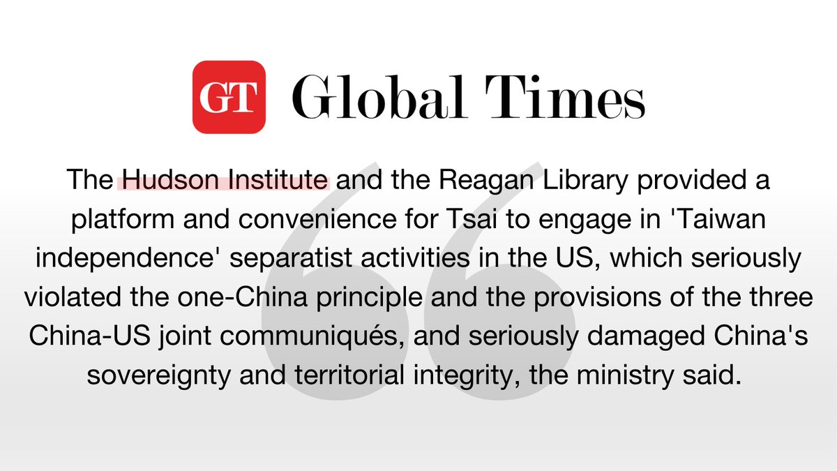 We stand firmly with #Taiwan and against the #CCP and its ruthless, genocidal policies and we remain steadfast in promoting the security, freedom, and prosperity of America and its allies. 🇺🇸🇹🇼 hudson.org/hudson-stateme…