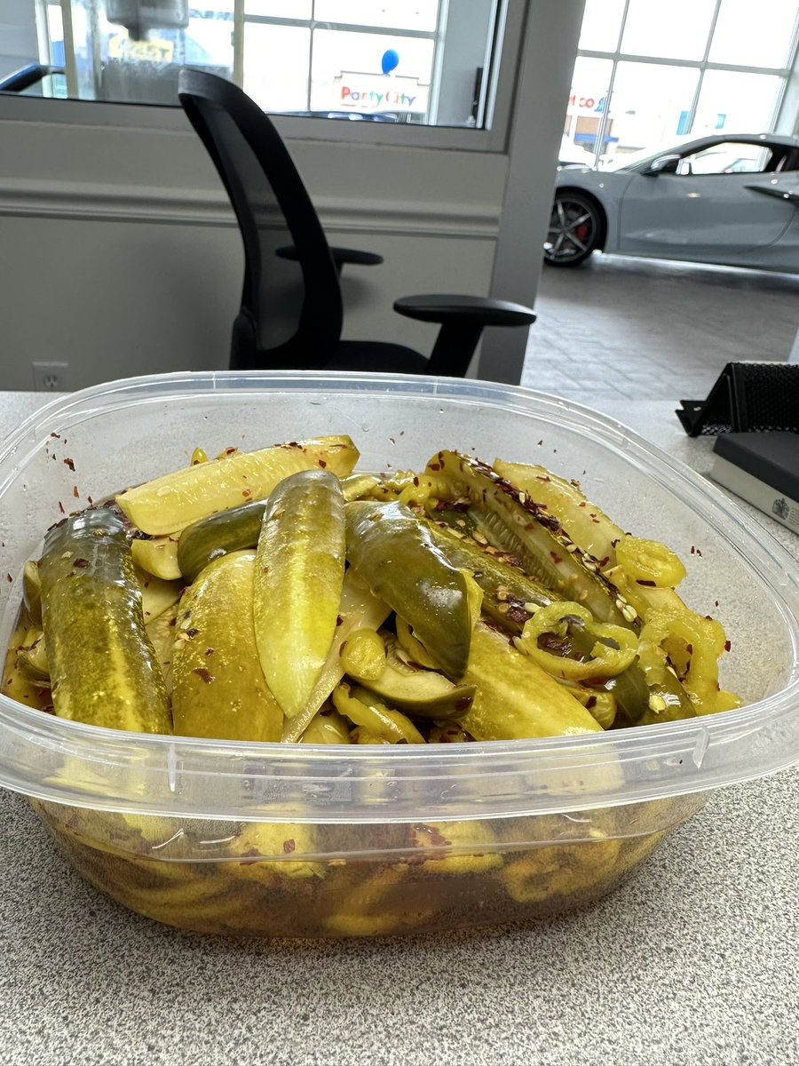 rrk317's tweet photo. Local farmer stopped by work today, got some amazing homemade peppers and pickles! Can't wait to try them. #supportlocal #peppersandpickles https://t.co/tXeNzf1fJZ