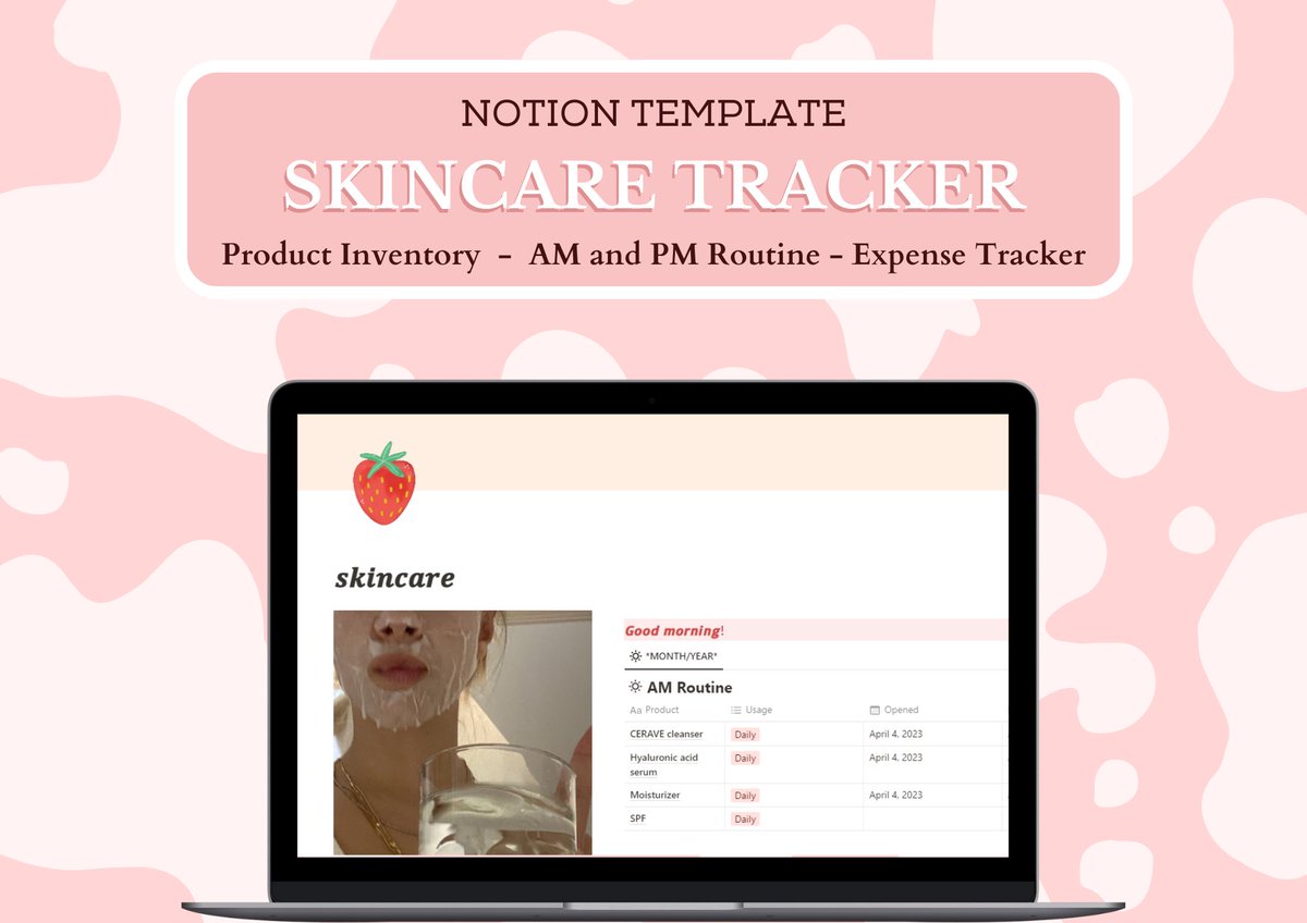 notionbee20's tweet image. 📍Skincare lovers, get organized with this FREE Notion template! 🙌

Create your own routine, track your habits and expenses, review your products, and set alerts for expiries. Plus, jam out to your favorite tunes during your routine! 

#skincare #Notiontemplate #notiontwt