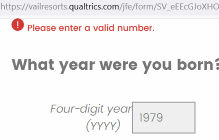 Wellsee's tweet photo. @VailResorts Guess I'm done with this survey. https://t.co/DopO1rCAFX